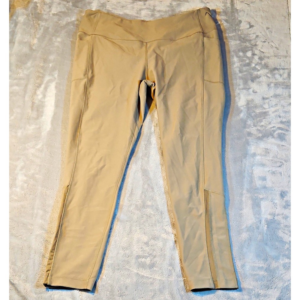 Mondetta Performance + Luxury Women's Beige Ankle Leggings XL Stretch 27in